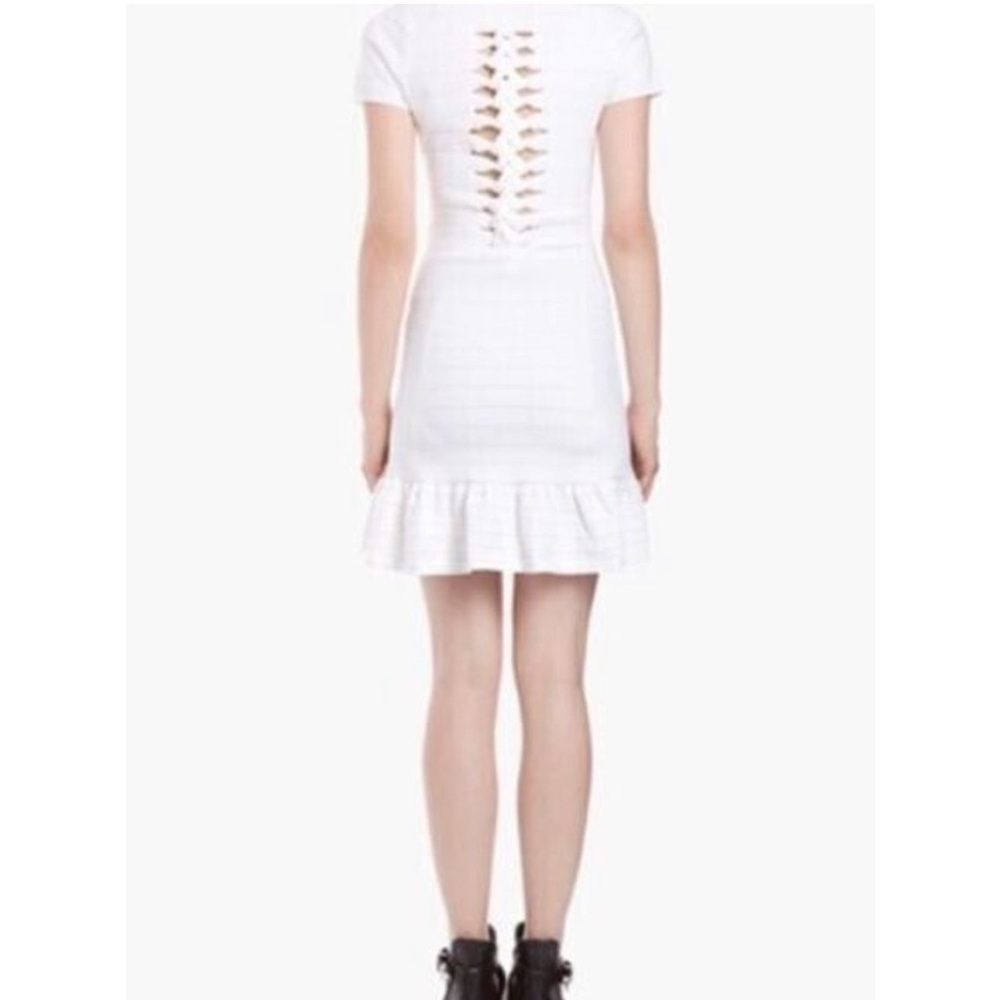 Sandro knit white mini dress short sleeve detailed back